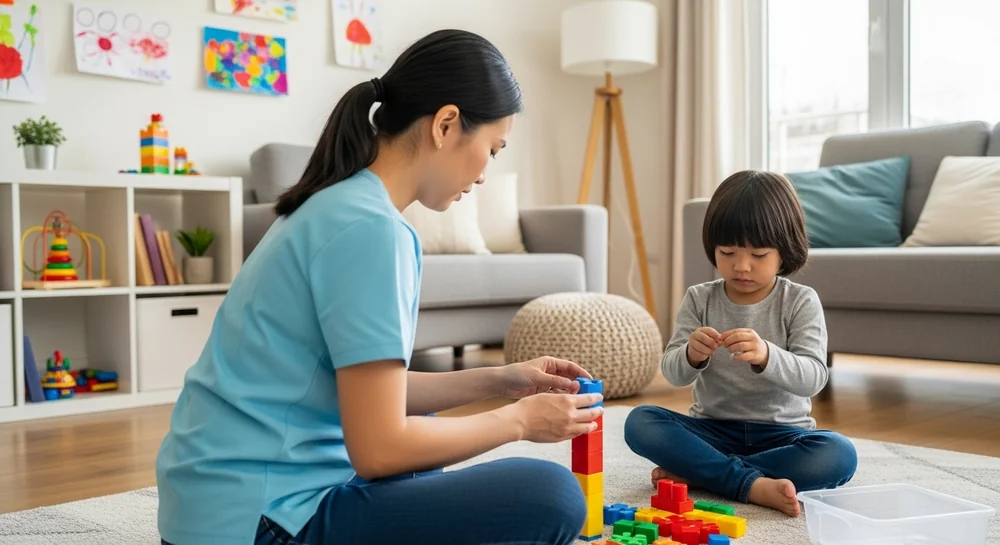 Oral facial myology therapy session