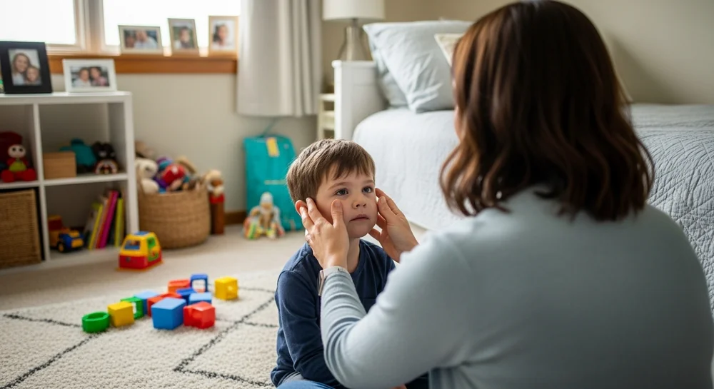 PROMPT motor speech therapy session with physical prompts